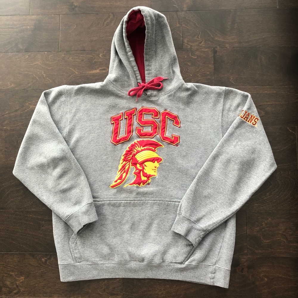 USC Trojans Grey Hoodie Sweatshirt, Size M